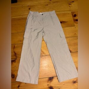 H&M Beige Cargo Pants Utility Straight Leg Size 14
